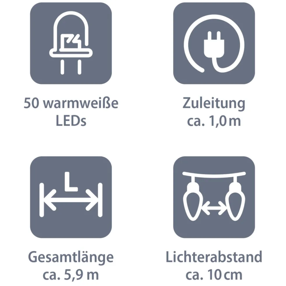 Solar-LED-Lichterkette 50 LEDs