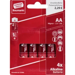 Sonderpreis Baumarkt Alkaline Batterien LR06 AA Micro 4er Pack