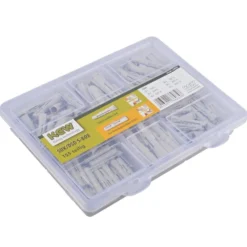 Sortimentsbox Universal- und Durchsteckspreizdübel 6 bis 10 mm 155-teilig, weiß