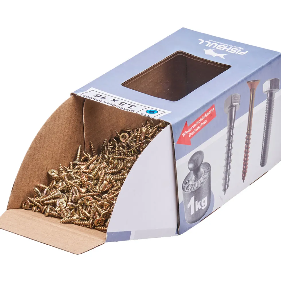 Spanplattenschraube 3,5x16 mm IVZ 1kg FISHBULL-Pack Senkkopf Vollgewinde