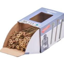 Spanplattenschraube 5,0x120 mm IVZ 1kg FISHBULL-Pack Senkkopf Teilgewinde