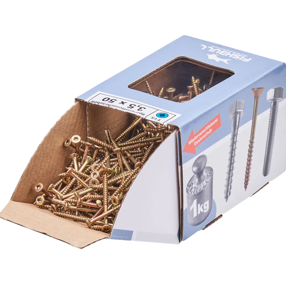 Spanplattenschraube 3,5x50 mm IVZ 1kg FISHBULL-Pack Senkkopf Teilgewinde