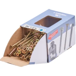 Spanplattenschraube 5,0x90 mm IVZ 1kg FISHBULL-Pack Senkkopf Teilgewinde