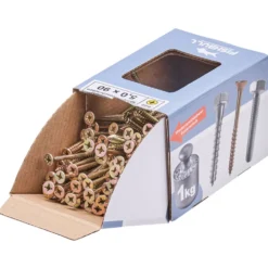 Spanplattenschraube 5x90 mm PZ 1kg FISHBULL-Pack Senkkopf Teilgewinde Kreuzschlitz