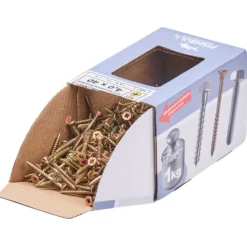 Spanplattenschraube 4,0x40 mm PZ 1kg FISHBULL-Pack Senkkopf Teilgewinde Kreuzschlitz