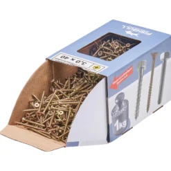 Spanplattenschraube 3,0x40 mm PZ 1kg FISHBULL-Pack Senkkopf Vollgewinde Kreuzschlitz