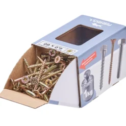 Spanplattenschraube 6x60 mm PZ 1kg FISHBULL-Pack Senkkopf Teilgewinde Kreuzschlitz