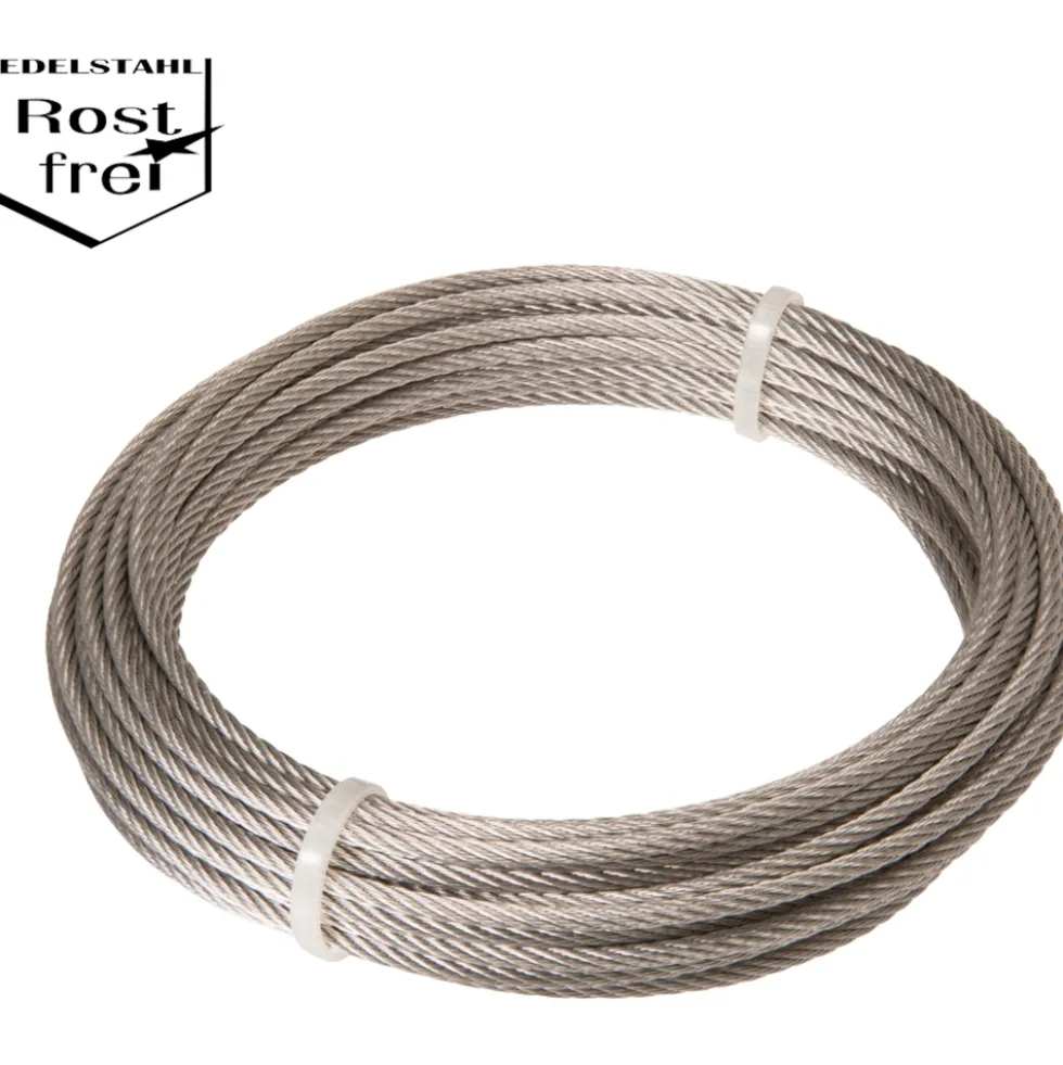 Stahldrahtseil 10 m, Ø 2 mm, Edelstahl