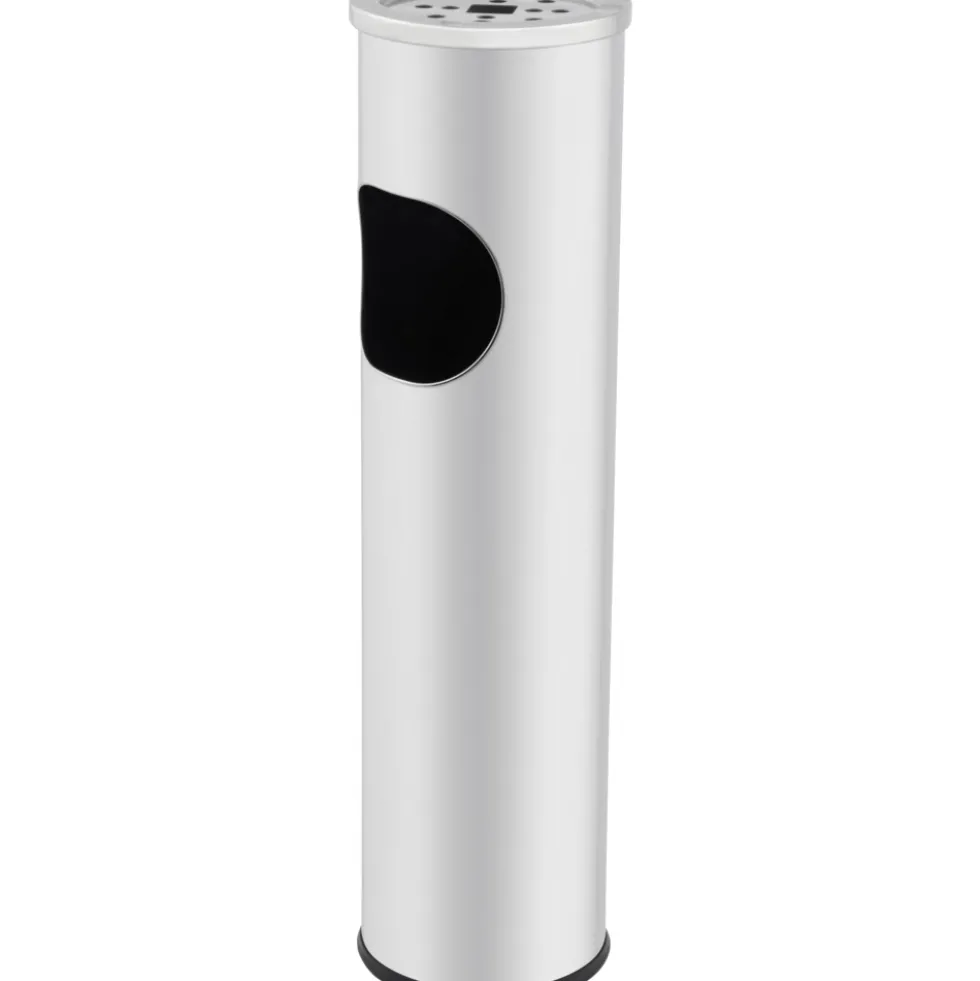 Standaschenbecher Ø14x54cm Edelstahl glänzend Mülleimer Standascher