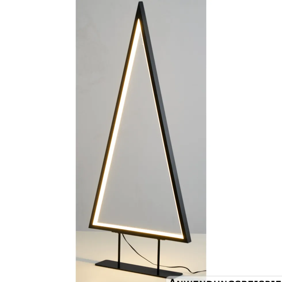 Standdeko LED-Tannenbaum stehend 70 cm aus Metall in Schwarz mit LEDs