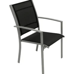 Stapelsessel 4er Set Silber / Schwarz