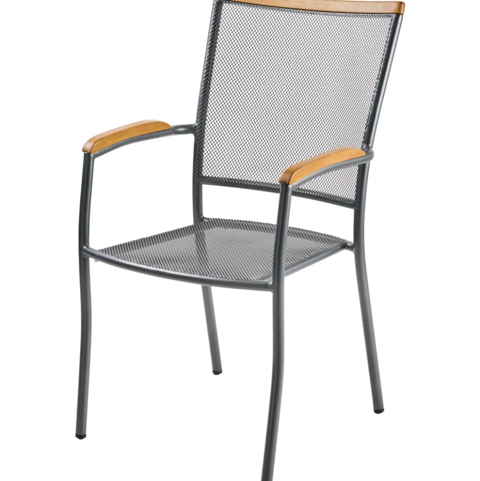 Stapelstuhl 65,5 x 57 x 97 cm Streckmetall mit Holz