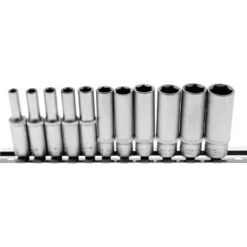 Steckschlüssel-Einsätze, tief 4-13 mm 1/4" 11-teilig