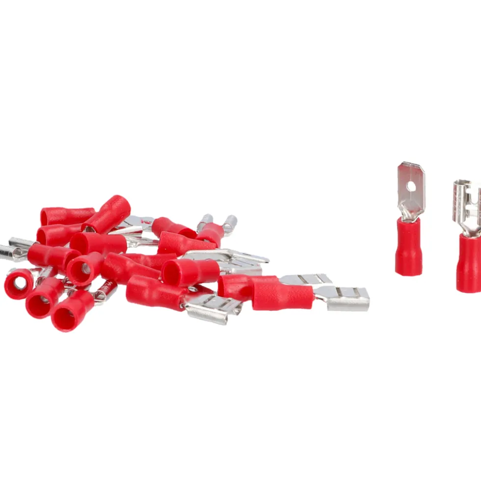 Steckverbinder Set 20-teilig 1,5 mm² 6,3 x 0,8 mm Stecker Kupplung isoliert