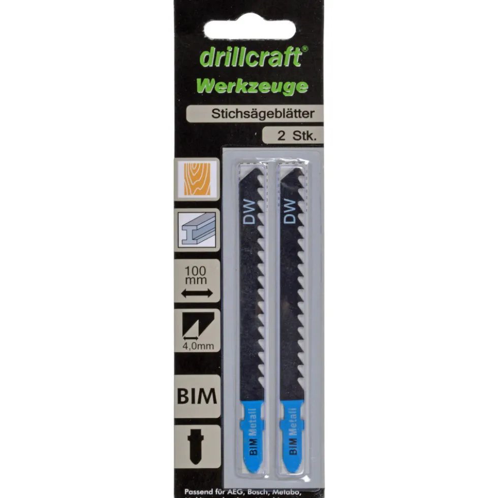 Stichsägeblatt 2 Stück 17 Zahn 100 x 4,0 mm T-Aufnahme BIM