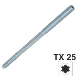 Stockschraube 8,0x140mm TX Innensechsrund galvanisch verzinkt