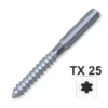Stockschraube 10 x 80 mm TX Innensechsrund galvanisch verzinkt 6-kant Schlüsselfläche