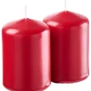 Stumpenkerze 2er-Set 80 x Ø 55 mm karminrot