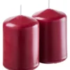 Stumpenkerze 2er-Set 80 x Ø 55 mm weinrot