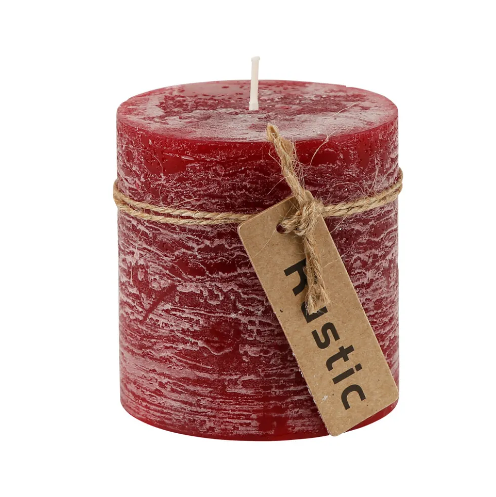 Stumpenkerze Rustic bordeaux 7 x 7,5 cm