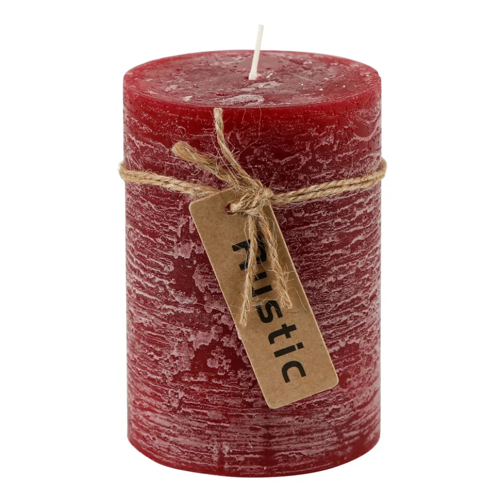 Stumpenkerze Rustic bordeaux 7 x 10 cm