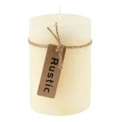 Stumpenkerze Rustic creme 7 x 10 cm