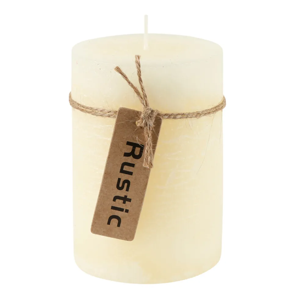 Stumpenkerze Rustic creme 7 x 10 cm