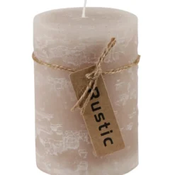 Stumpenkerze Rustic taupe 7 x 10 cm