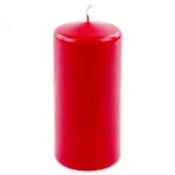 Stumpenkerze Ø 7 x 10 cm aus Echtwachs in rot