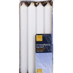 Tafelkerzen 8 Stück 190 x Ø 22 mm weiß