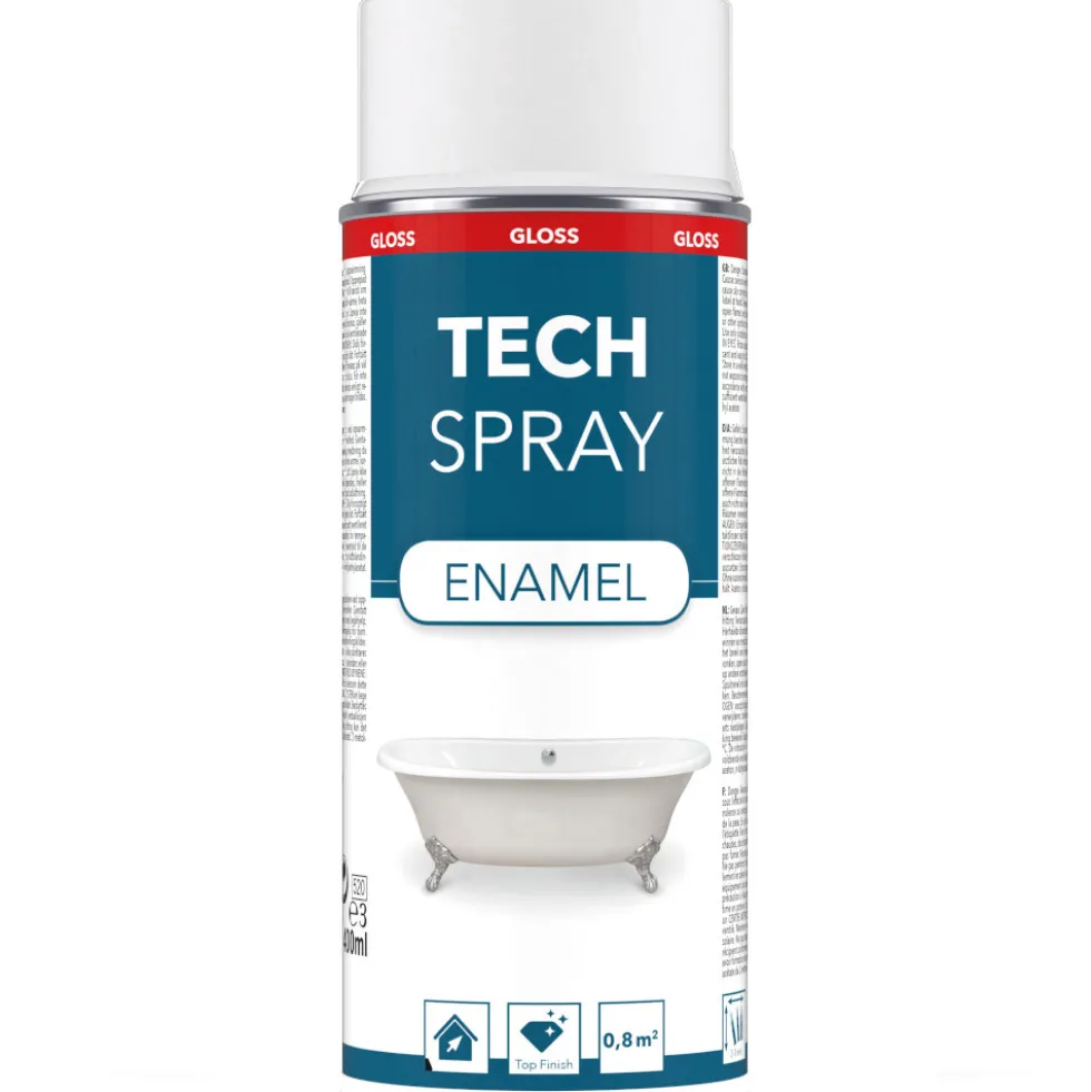 Tech Spray Emaille glänzend Weiß, Reparaturlack
