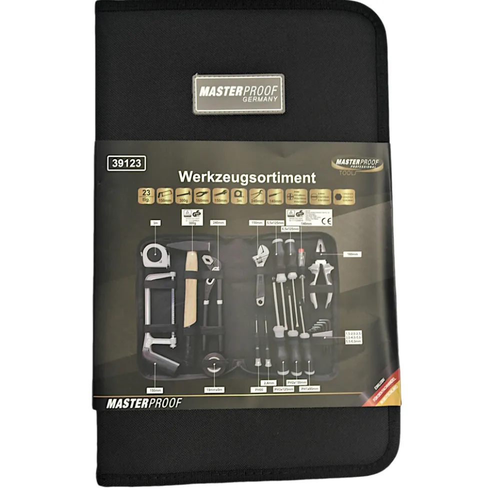 23-teiliges Werkzeugsortiment in Stofftasche
