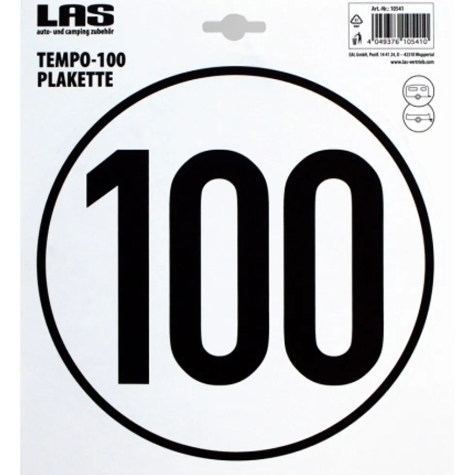 Tempoplakette 100 km/h