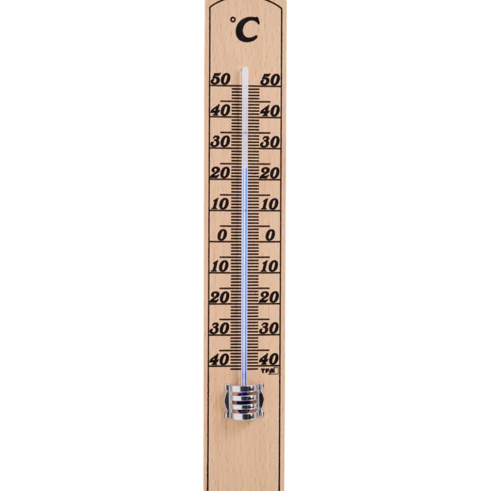 Thermometer für den Innenbereich aus Buche zum Aufhängen