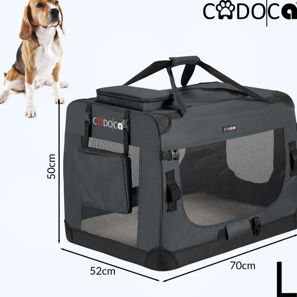 Tiertransportbox L 70 x 52 x 50 cm grau