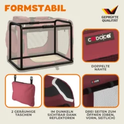 Tiertransportbox M 60 x 42 x 44 cm dunkelrot