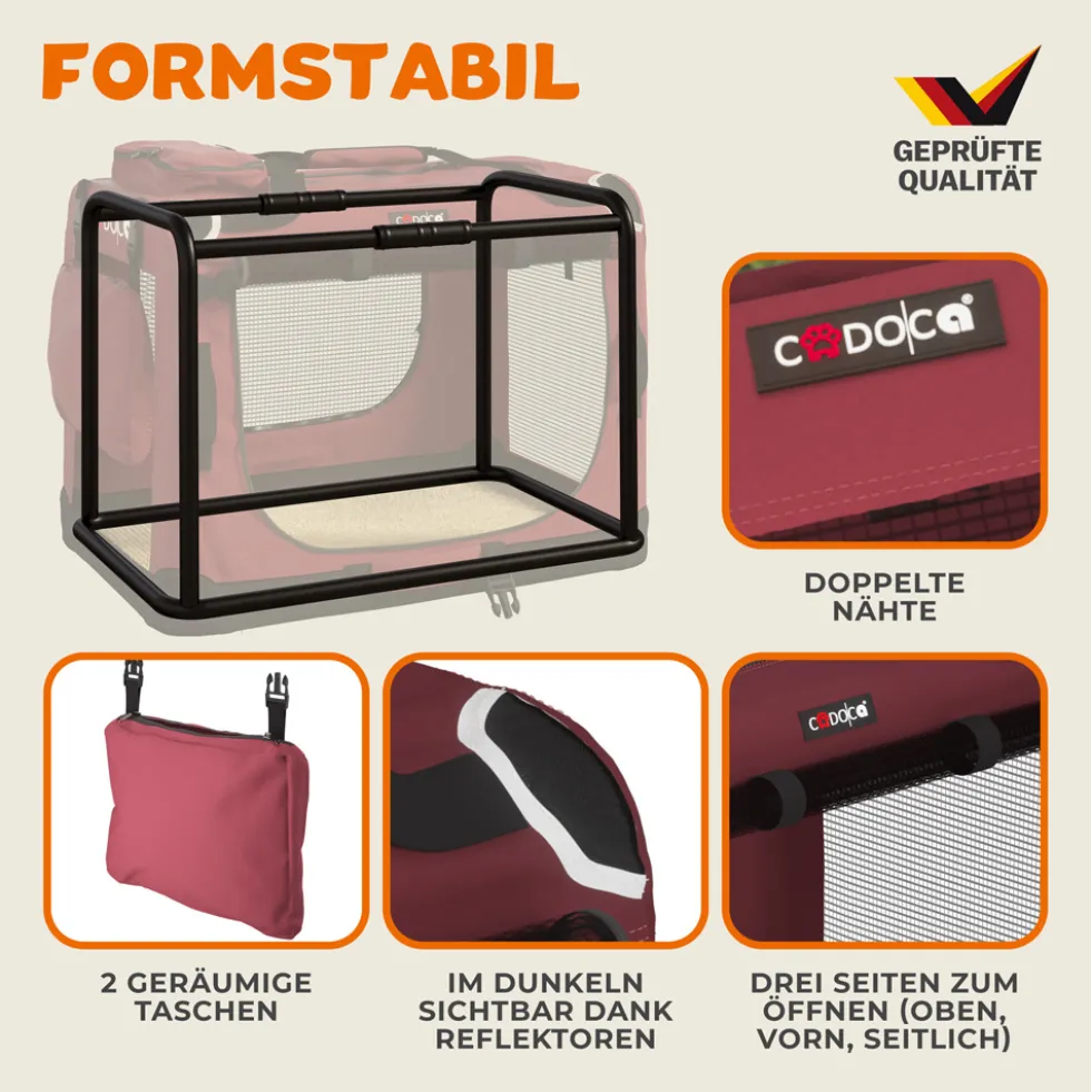 Tiertransportbox M 60 x 42 x 44 cm dunkelrot
