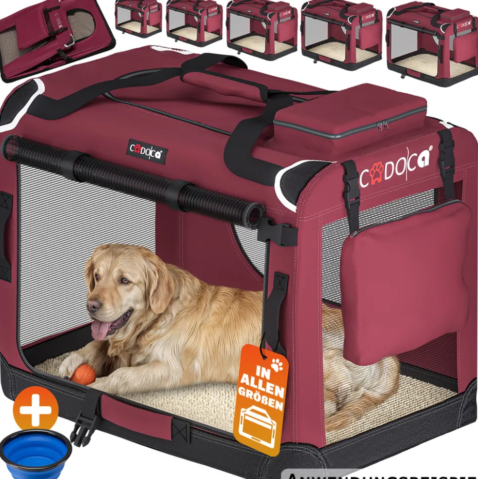 Tiertransportbox M 60 x 42 x 44 cm dunkelrot