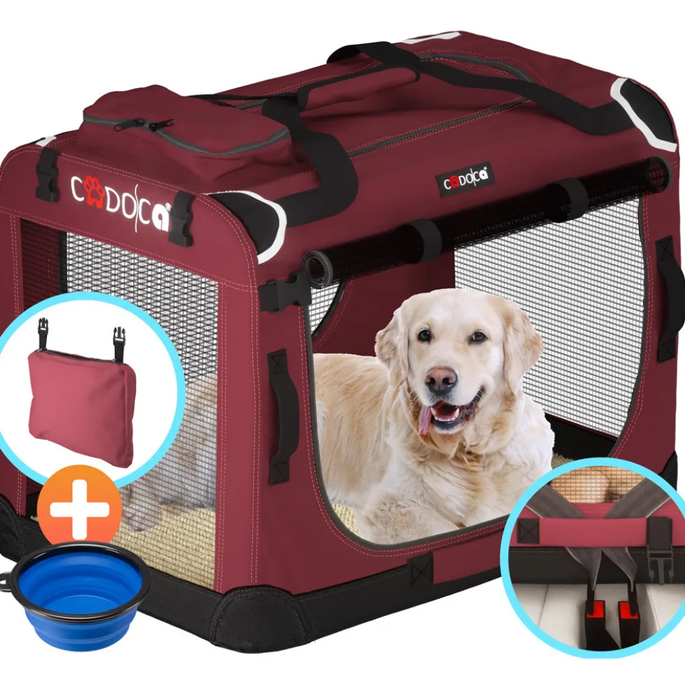 Tiertransportbox M 60 x 42 x 44 cm dunkelrot