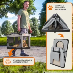 Tiertransportbox M 60 x 42 x 44 cm grau