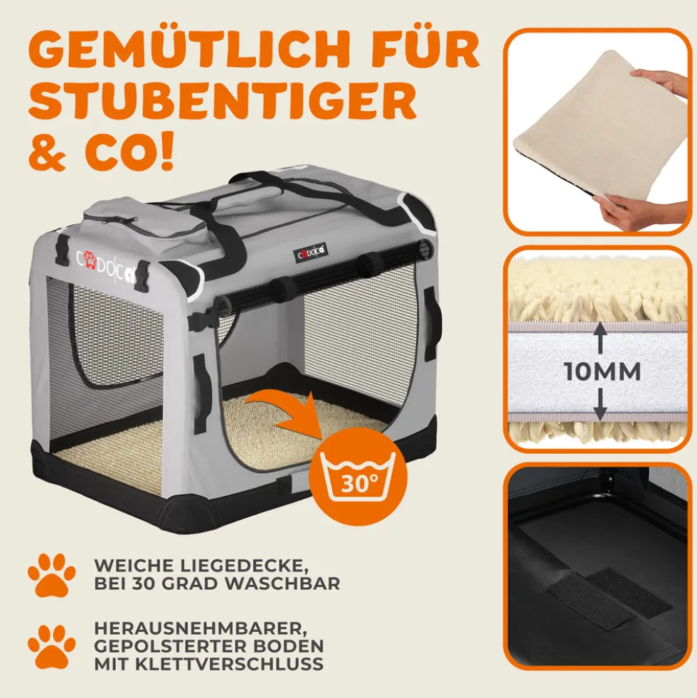 Tiertransportbox M 60 x 42 x 44 cm grau