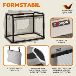 Tiertransportbox M 60 x 42 x 44 cm grau