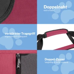 Tiertransportbox XL 82 x 58 x 58 cm dunkelrot