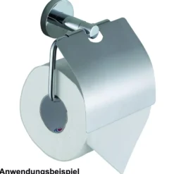 Toilettenpapierhalter "London" mit Deckel aus verchromtem Metall