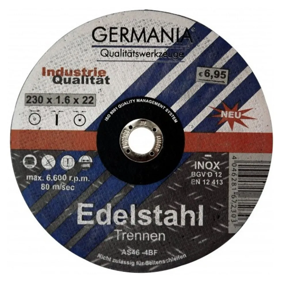 Trennscheibe Edelstahl INOX 230x1,6 Industriequalität Trennen