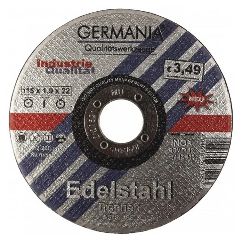 Trennscheibe Edelstahl INOX 115x1,0 Industriequalität Trennen