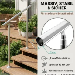 Treppengeländer Edelstahl 80 cm