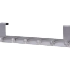 Türgarderobe 40 x 11 cm aus Edelstahl mit sechs Haken