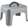 Tritthocker mit Griff in Silber