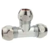 T-Stück ⅜" x 10 mm Ø aus Messing verchromt